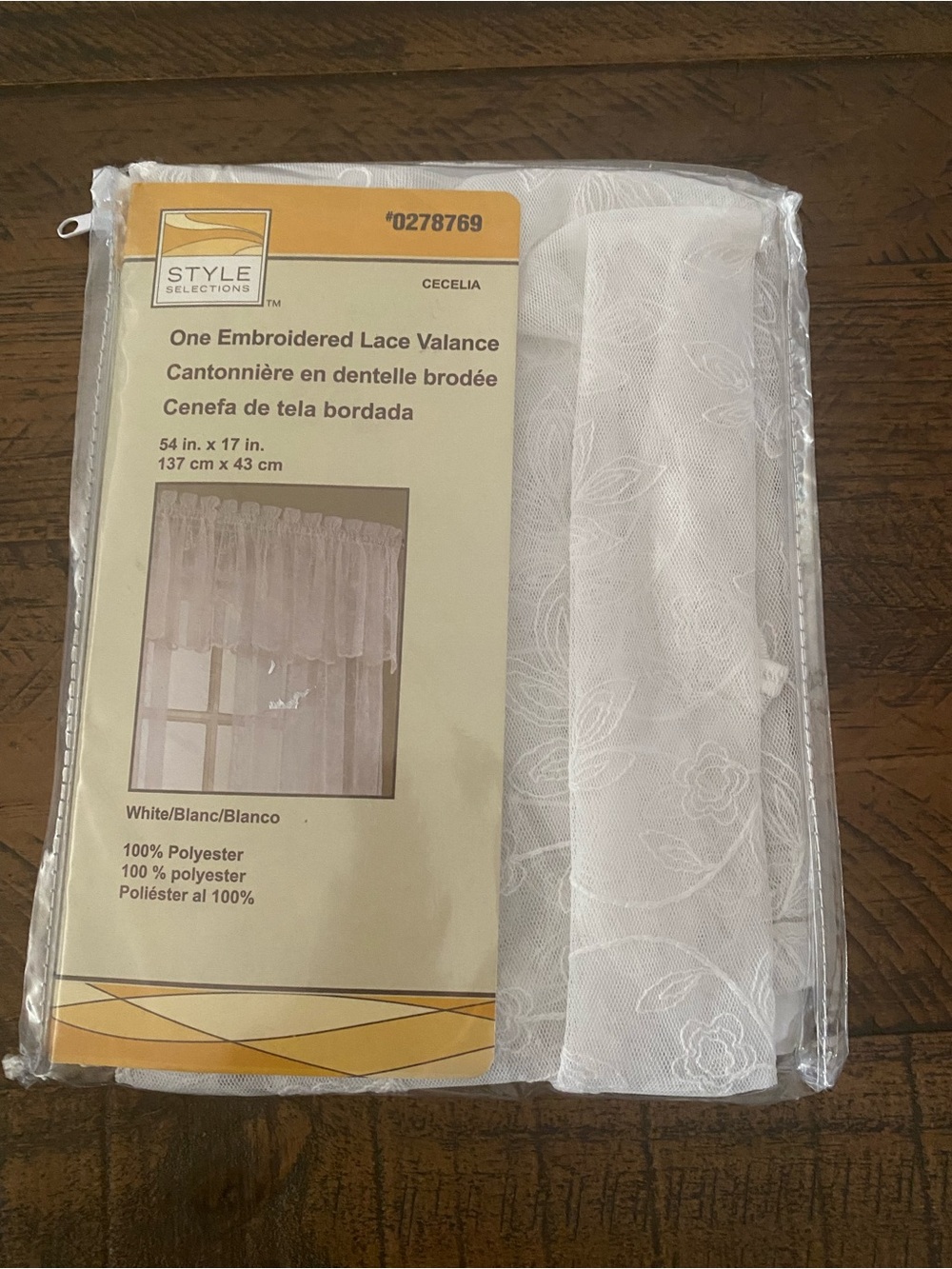 Cecelia White Embroidered Lace Valance